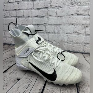New Nike Alpha Football Cleats in White and Black